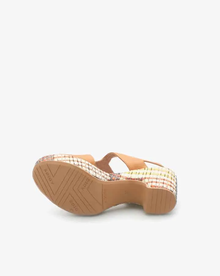 Roma | Sandale Chic Semi-Compensée Cuir Camel | Adige Chaussures
