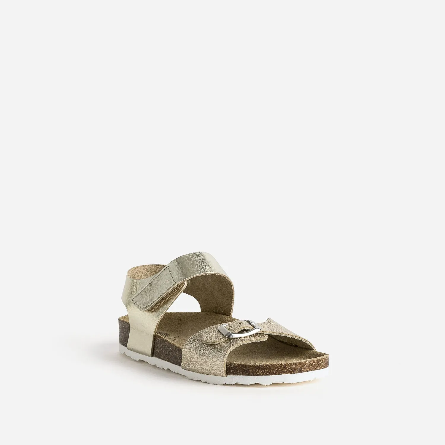 Sandale anatomique BUGGY dorée en cuir - Sandales Enfant | ERAM