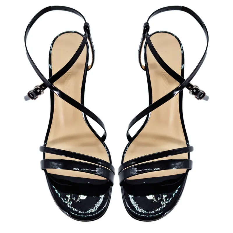 Sandale BELLA 85 à talon en cuir noir - FreeLance - Scarpe
