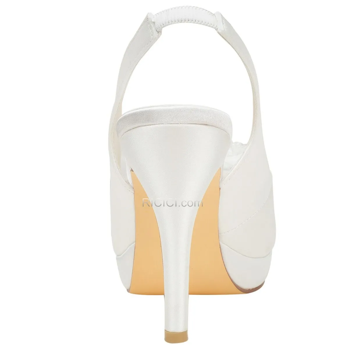 Sandale Bout Ouvert Chaussure Mariage Talons Aiguilles Noeud Satin Élégant Chaussure Demoiselle D honneur Ivoire Talon Haut