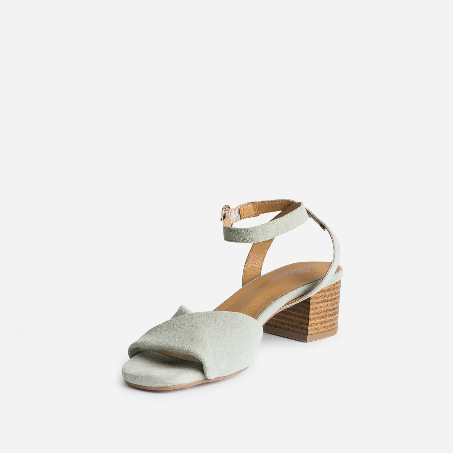 Sandale ERAM FLEX verte cuir velours - Sandales Femme | ERAM