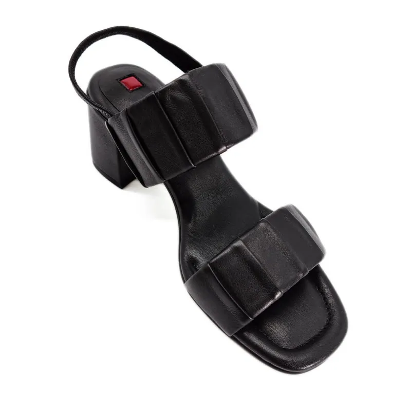 Sandale haut de gamme cuir noir Hogl - Scarpe chaussures