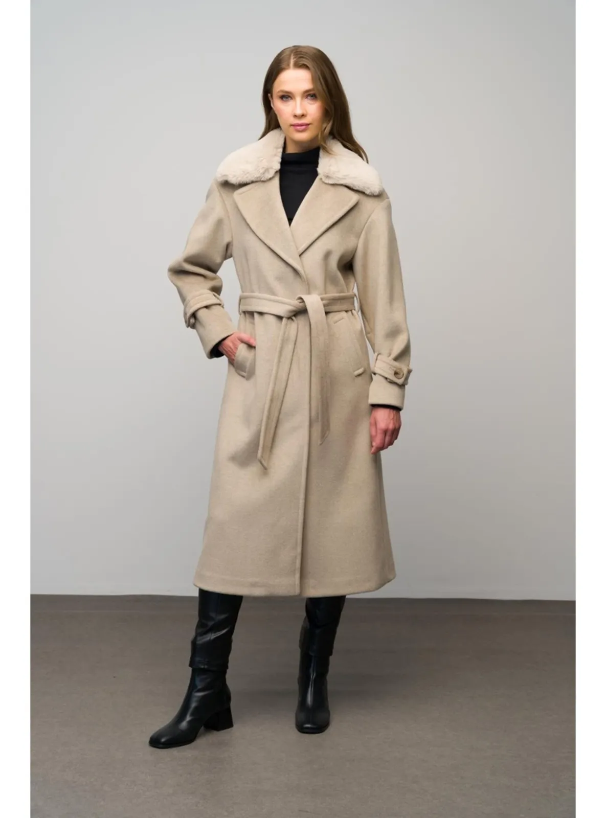 Stone Color - Men's collar - Coat