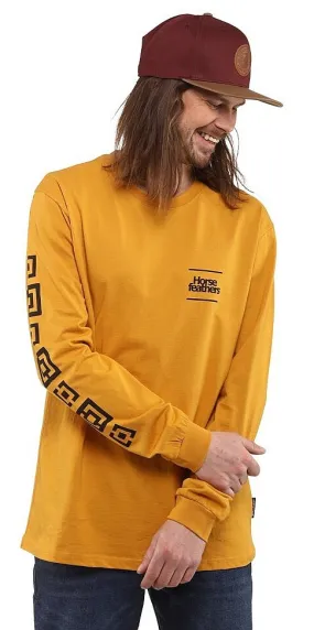 T-shirt Horsefeathers Chess LS - Sunflower - men´s