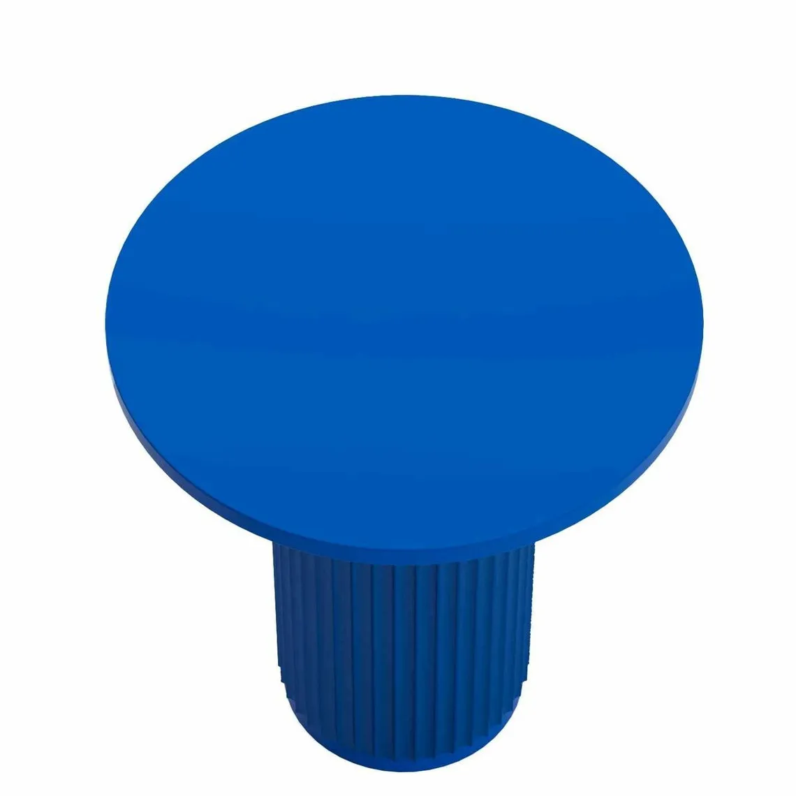 Table d'appoint ronde cannelée en bois Pivoine bleue | 3 Suisses