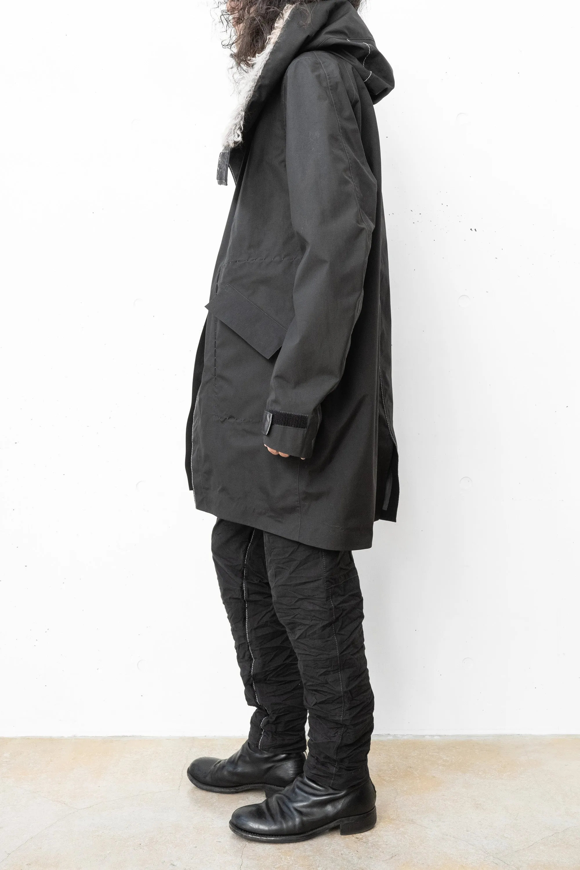 taichimurakami/MOD'S COAT OVERSIDED W/Z CA FUR ORIGAMI SLEEVE