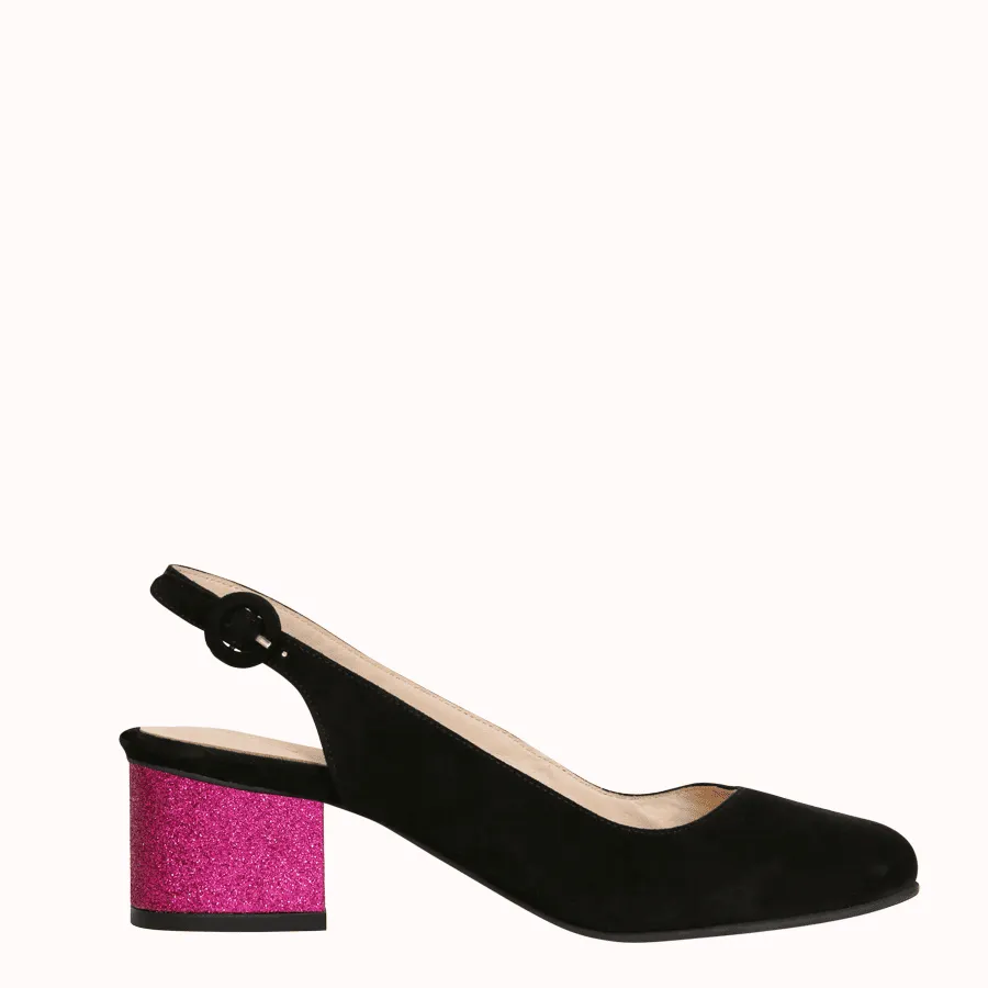 Talons Avive-moi 4,5 cm Paillettes Fuchsia