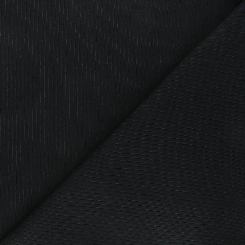 Tissu jersey côtelé - noir