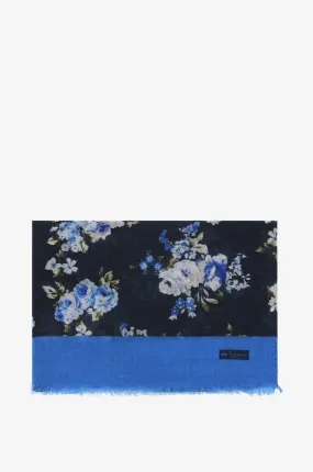 Écharpe tissée en cachemire motif floral